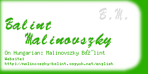 balint malinovszky business card